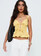 Like A Star Tie Up Top Lemon